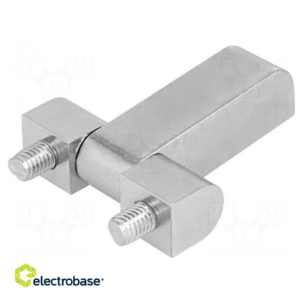 Hinge | Width: 61mm | zinc-plated steel | H: 55mm | with assembly stem image 1