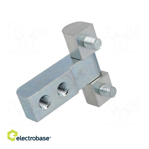 Hinge | Width: 61mm | zinc-plated steel | H: 55mm | with assembly stem image 2