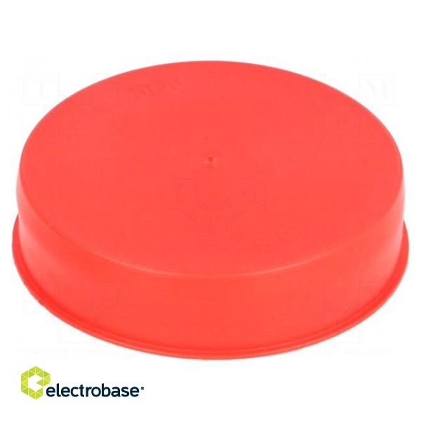 Plugs | Body: red | Out.diam: 103.3mm | H: 23mm | Mat: LDPE | Shape: round paveikslėlis 1