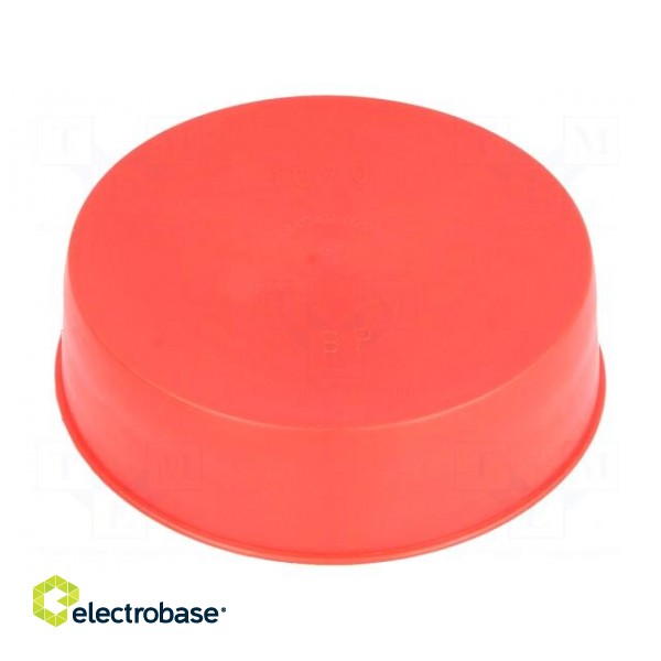 Plugs | Body: red | Out.diam: 110mm | H: 31mm | Mat: LDPE | Shape: round image 1