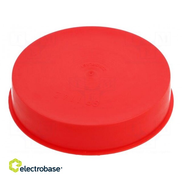 Plugs | Body: red | Out.diam: 115.6mm | H: 23mm | Mat: LDPE | Shape: round image 1