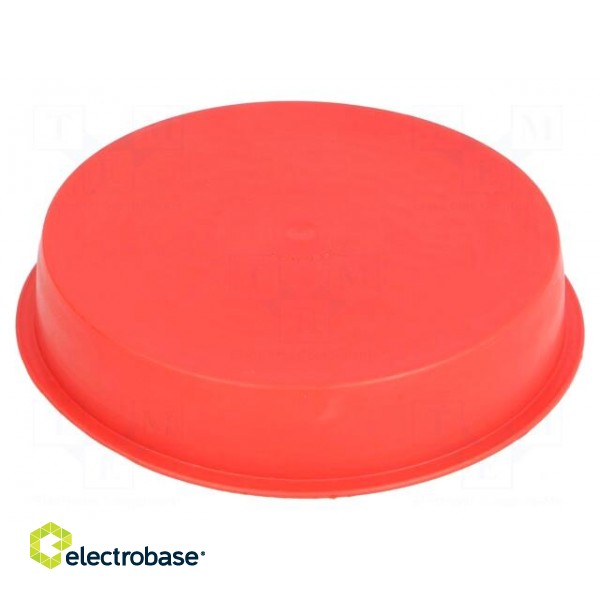 Plugs | Body: red | Out.diam: 128mm | H: 25mm | Mat: LDPE | Shape: round paveikslėlis 1