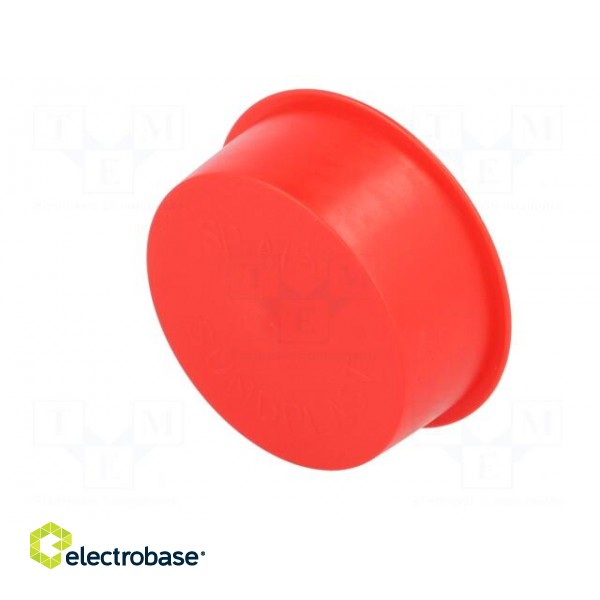 Plugs | Body: red | Out.diam: 49.6mm | H: 19.4mm | Mat: LDPE | Shape: round paveikslėlis 2