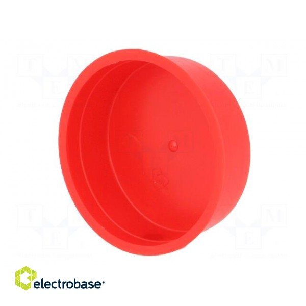 Plugs | Body: red | Out.diam: 61.5mm | H: 20mm | Mat: LDPE | Shape: round фото 6