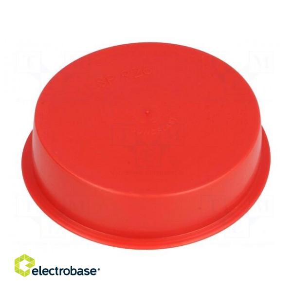 Plugs | Body: red | Out.diam: 94mm | H: 24mm | Mat: LDPE | Shape: round paveikslėlis 1
