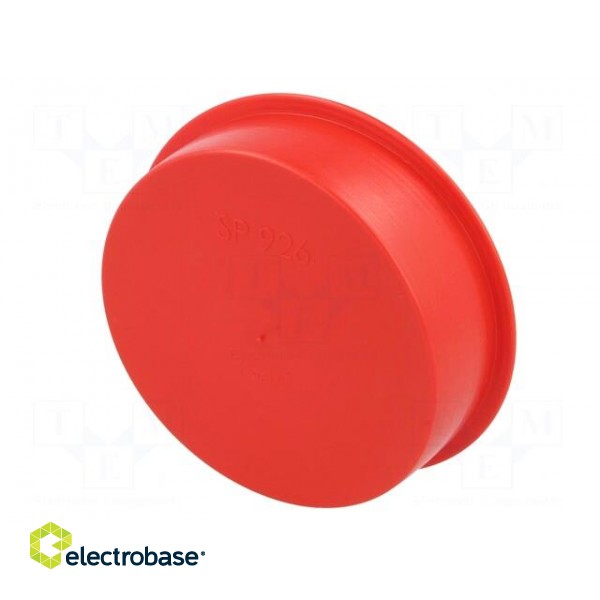 Plugs | Body: red | Out.diam: 94mm | H: 24mm | Mat: LDPE | Shape: round paveikslėlis 2