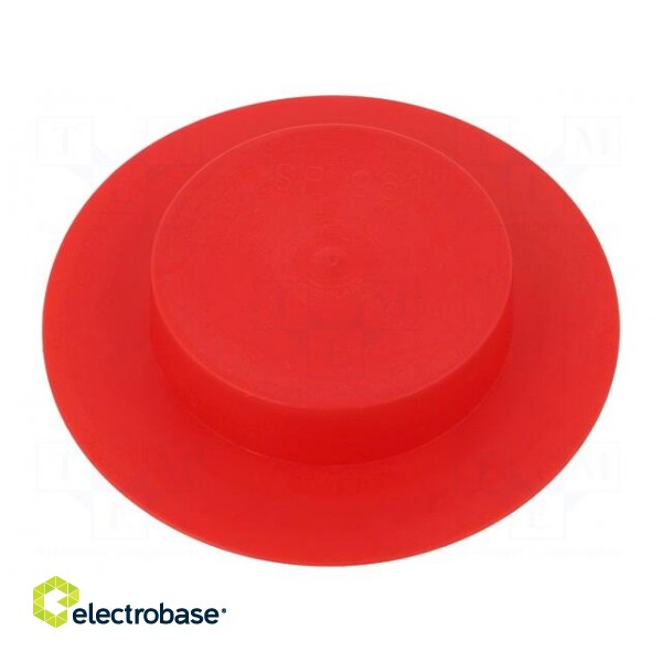 Plugs | Body: red | Out.diam: 97.9mm | H: 24mm | Mat: LDPE | Shape: round фото 1