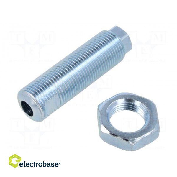 Foot | Base dia: 100mm | M24x2 | steel | Plunger length: 70mm image 1