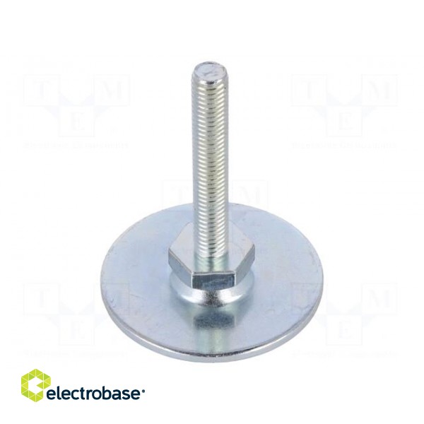 Foot of pin | Base dia: 50mm | M8 | steel | Plunger length: 50mm image 1