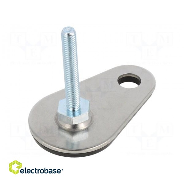 Foot | Base dia: 50mm | M8 | steel | Plunger length: 50mm | Plating: zinc image 1