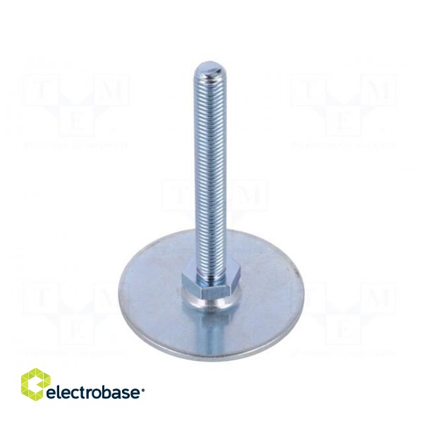 Foot of pin | Base dia: 60mm | M10 | steel | Plunger length: 80mm image 1