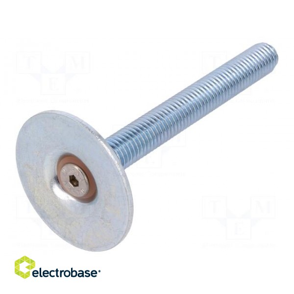 Foot of pin | Base dia: 40mm | M10 | steel | Plunger length: 80mm image 2