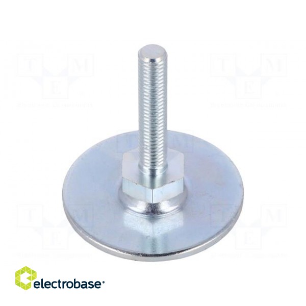 Foot of pin | Base dia: 50mm | M8 | steel | Plunger length: 40mm image 1