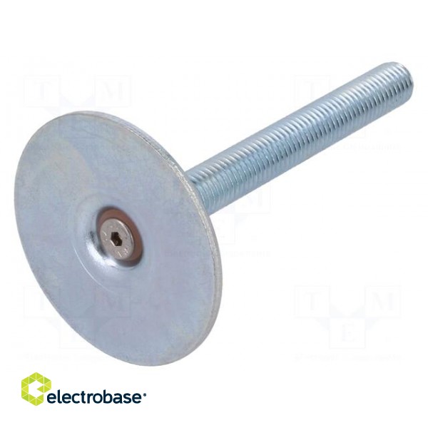Foot of pin | Base dia: 60mm | M12 | steel | Plunger length: 100mm image 2