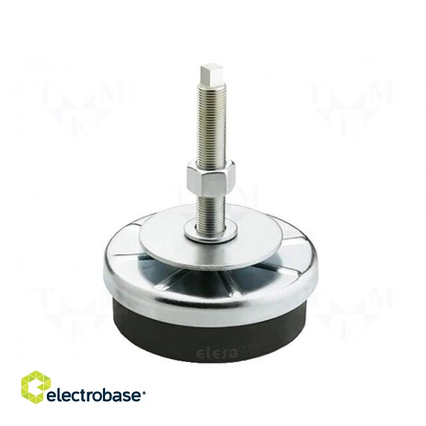 Foot | with lever | Base dia: 80mm | M12 | steel | H: 134mm | Plating: zinc
