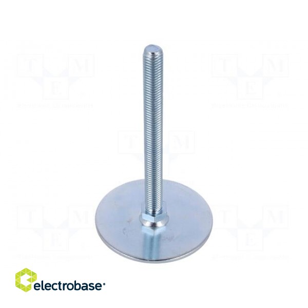 Foot of pin | Base dia: 80mm | M12 | steel | Plunger length: 125mm image 1