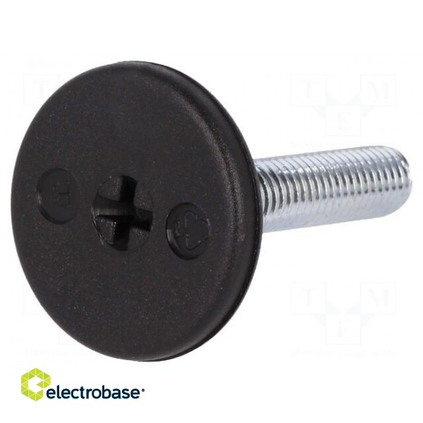 Foot of pin | rigid,with screwdriver slot | Base dia: 30mm | M8 image 1