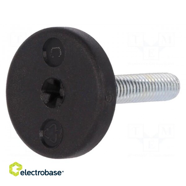Foot of pin | rigid,with screwdriver slot | Base dia: 25mm | M6 image 1