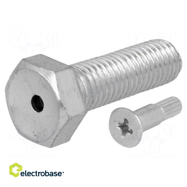 Pin | M12 | Plunger mat: steel | Plating: zinc | Thread len: 40mm image 1