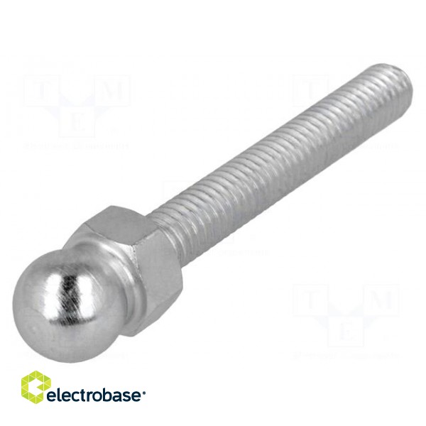 Pin | M6 | Plunger mat: steel | Ø: 10mm | Plating: zinc | Thread len: 40mm
