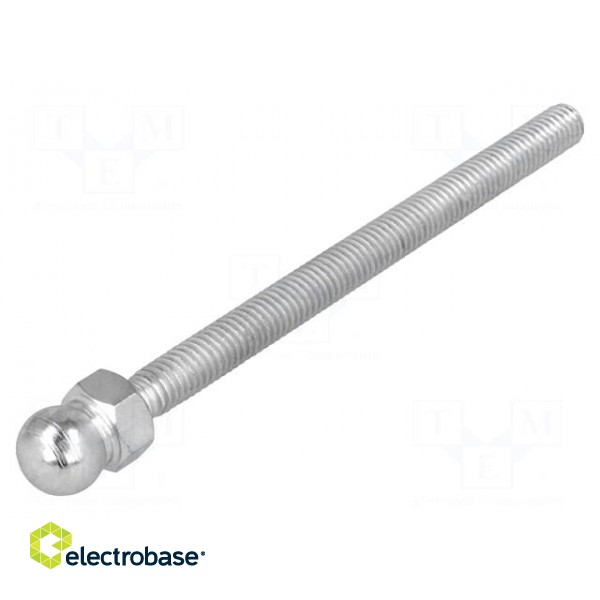 Pin | M6 | Plunger mat: steel | Ø: 10mm | Plating: zinc | Thread len: 80mm