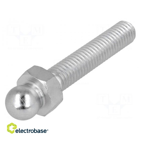 Pin | M8 | Plunger mat: steel | Ø: 10mm | Plating: zinc | Thread len: 40mm