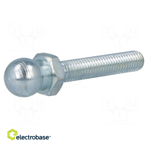 Pin | M8 | Plunger mat: steel | Ø: 14mm | Plating: zinc | Thread len: 43mm image 1