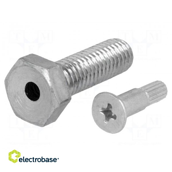Pin | M8 | Plunger mat: steel | Plating: zinc | Thread len: 25mm paveikslėlis 1
