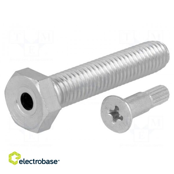 Pin | M8 | Plunger mat: steel | Plating: zinc | Thread len: 40mm image 1