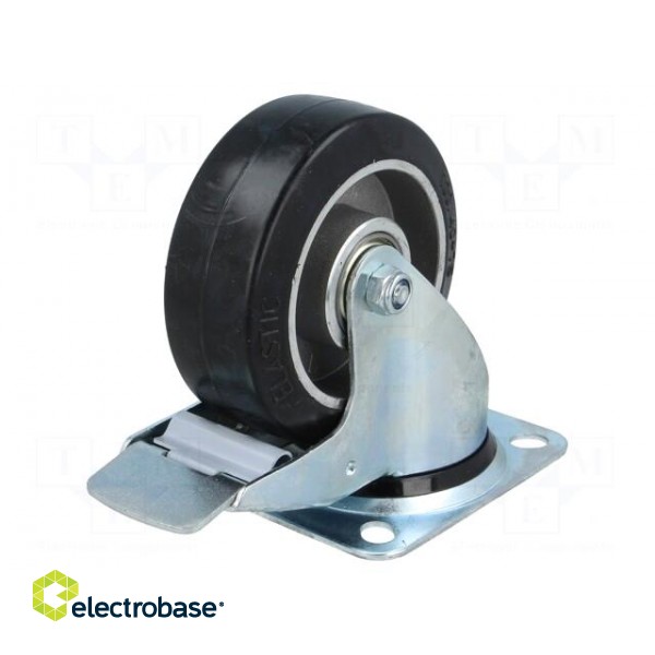 Transport wheel | Ø: 100mm | W: 40mm | H: 128mm | torsional with lock paveikslėlis 1