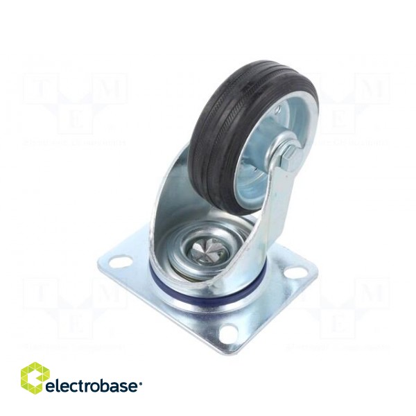 Transport wheel | Ø: 80mm | W: 25mm | H: 105mm | torsional | 50kg | rubber image 1