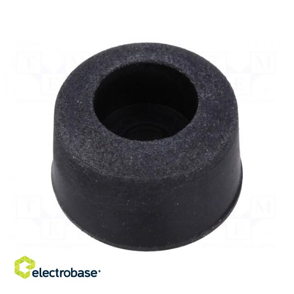 Foot | H: 11.5mm | black | rubber | Dim: Ø19.1mm | Cutout: Ø5mm | -40÷50°C image 1