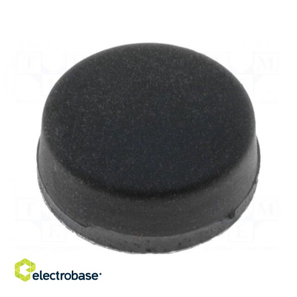 Self-adhesive foot | black | rubber | A: 10mm | B: 9.5mm | E: 4.5mm