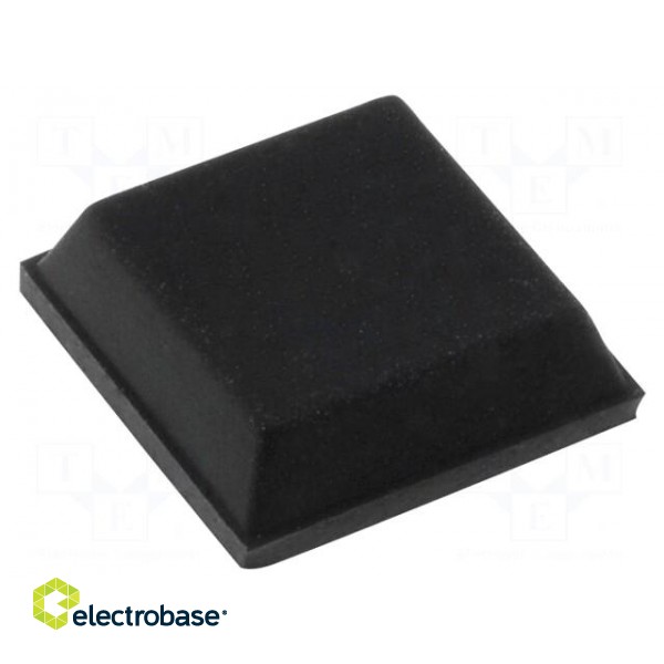 Self-adhesive foot | black | rubber | A: 12.5mm | B: 9.5mm | C: 4mm