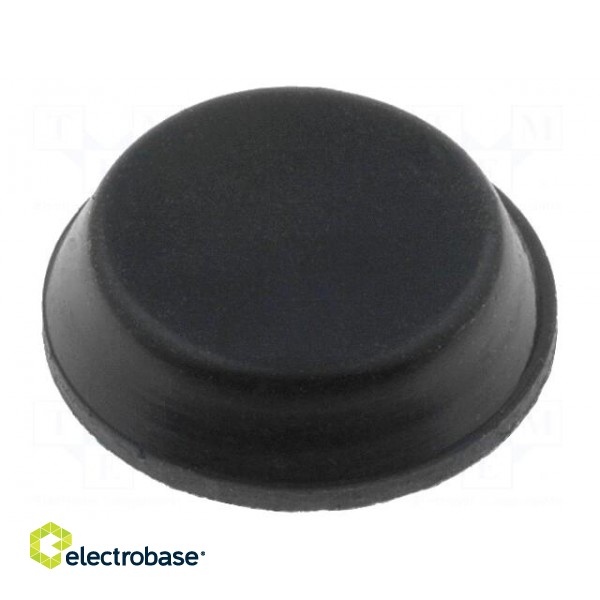 Self-adhesive foot | black | rubber | A: 12.7mm | B: 11.5mm | E: 3.8mm