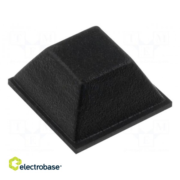 Self-adhesive foot | black | rubber | A: 12.7mm | B: 7mm | C: 6mm