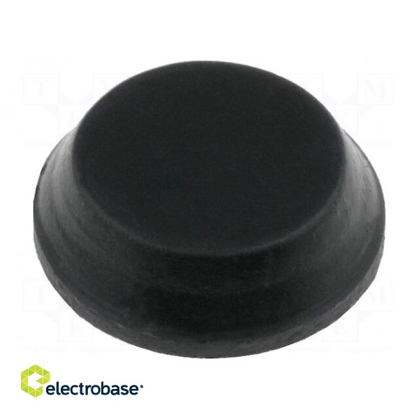Self-adhesive foot | black | rubber | A: 12mm | B: 9.5mm | E: 4mm