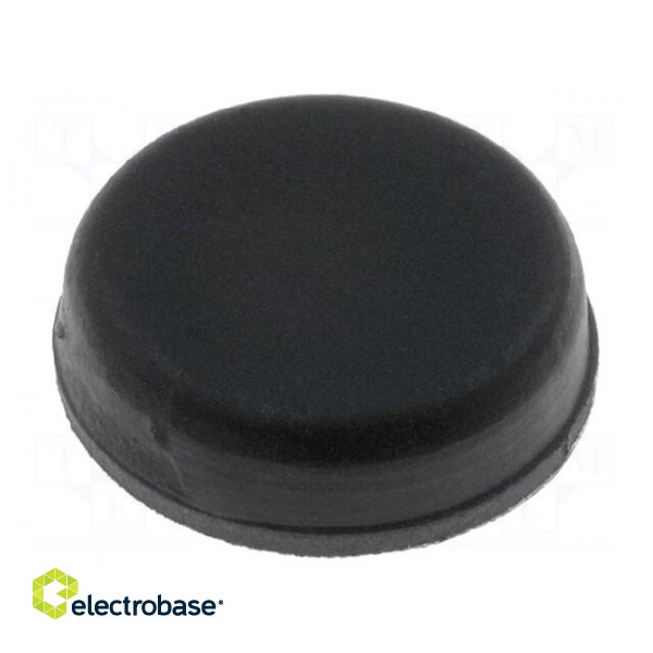Self-adhesive foot | black | rubber | A: 13mm | B: 12.2mm | E: 4.5mm