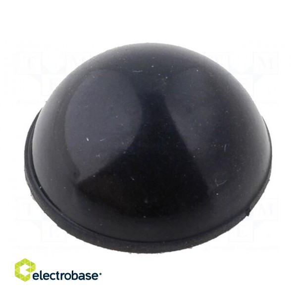 Self-adhesive foot | black | rubber | A: 15.9mm | B: 8mm
