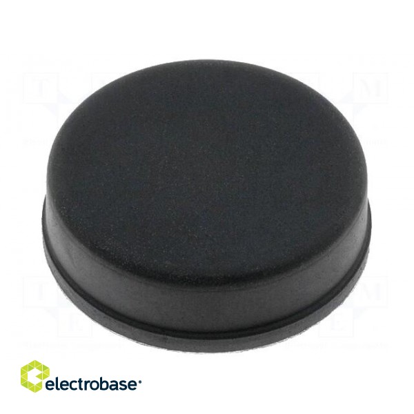 Self-adhesive foot | black | rubber | A: 20mm | B: 19mm | E: 6mm
