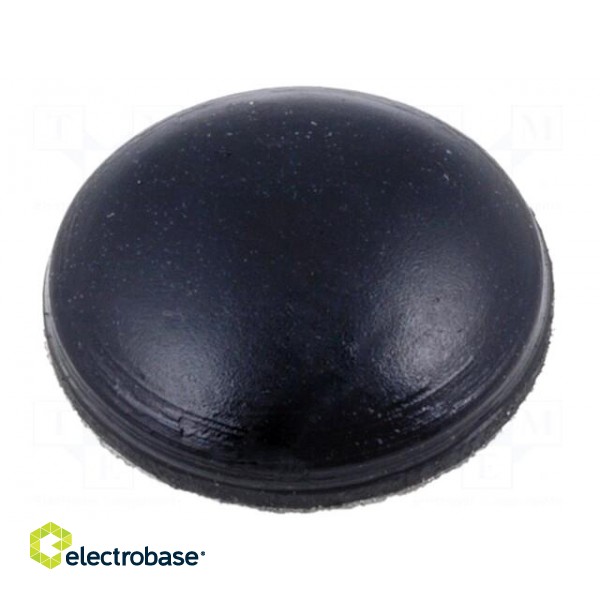 Self-adhesive foot | black | rubber | A: 8mm | B: 2mm | C: 1mm