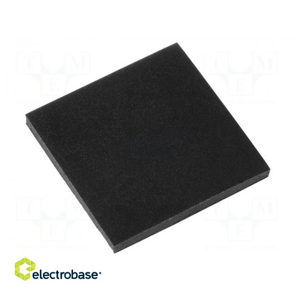 Self-adhesive foot | black | rubber | Y: 15mm | X: 15mm | Z: 1.5mm