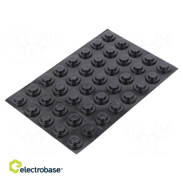 Self-adhesive foot | H: 4.7mm | black | polyurethane | Dim: Ø15.9mm paveikslėlis 1