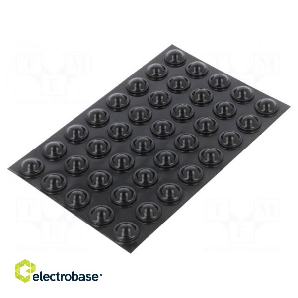 Self-adhesive foot | H: 6.4mm | black | polyurethane | Dim: Ø15.9mm image 1