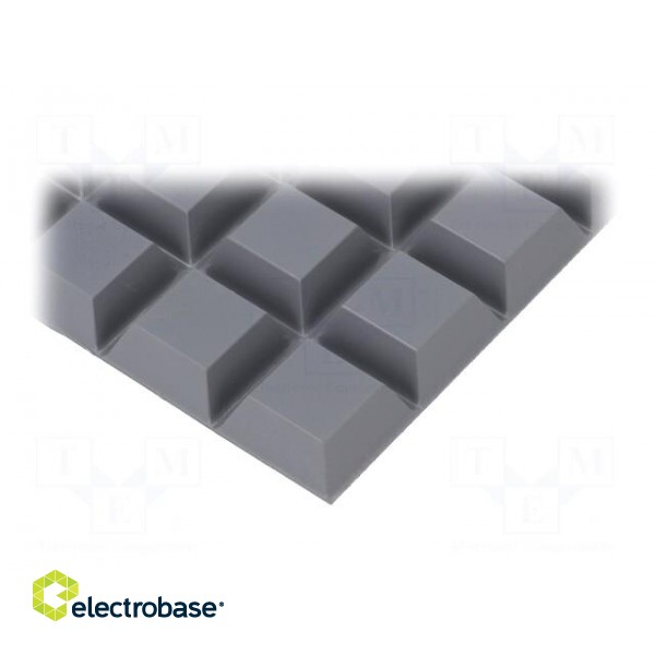 Self-adhesive foot | H: 7.6mm | grey | polyurethane | Dim: 20.6x20.6mm paveikslėlis 2