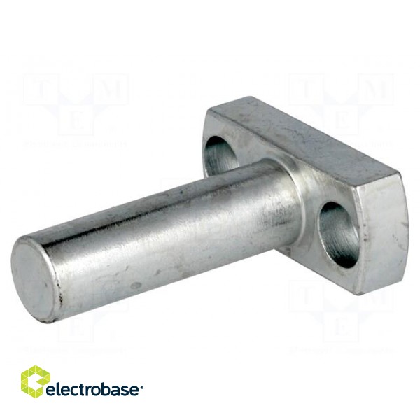 Mounting base | V: pin | D: 12mm | W: 16mm | H: 39mm | steel | zinc image 1