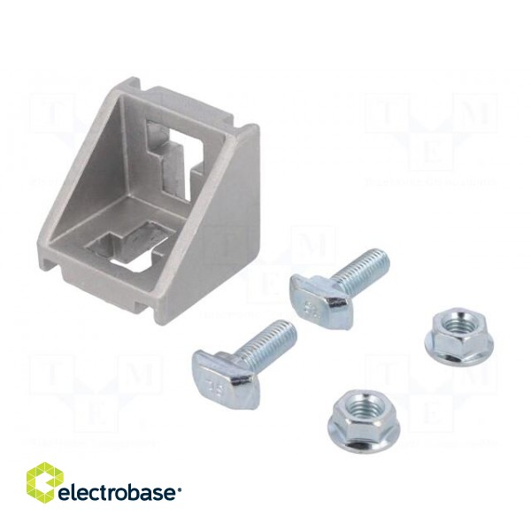 Angle bracket | for profiles | Width of the groove: 10mm | W: 43mm image 1