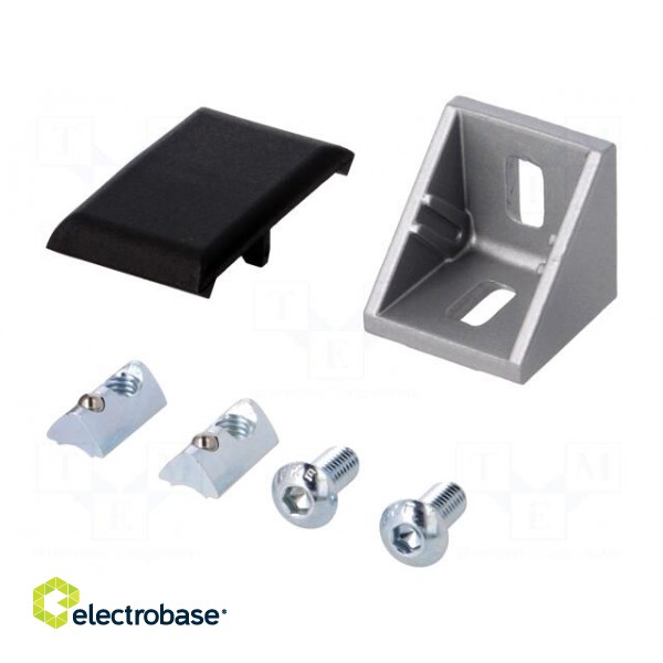 Angle bracket | for profiles | Width of the groove: 6mm | Size: 30mm image 1