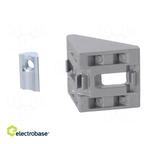 Angle bracket | for profiles | Width of the groove: 6mm фото 6