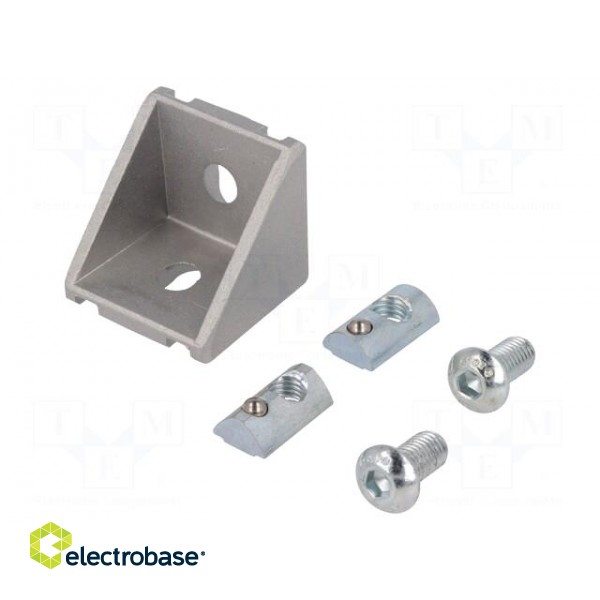 Angle bracket | for profiles | Width of the groove: 8mm | W: 38mm фото 1